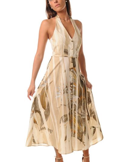 Abito Midi in Cotone Donna LOKITA - Beige