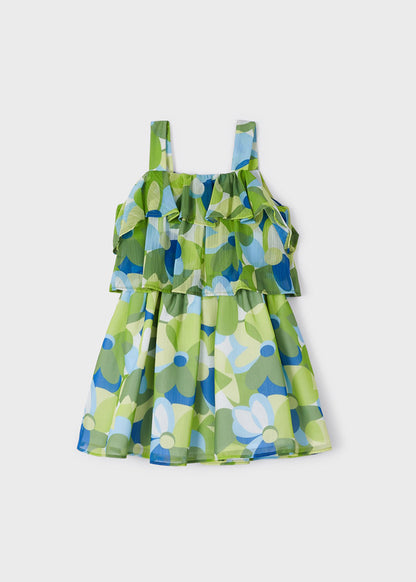 Vestito chiffon con volant - 3940